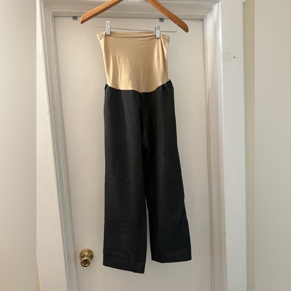 Pea in the pod maternity grey over the belly dress pants size large - Picture 2 of 8
